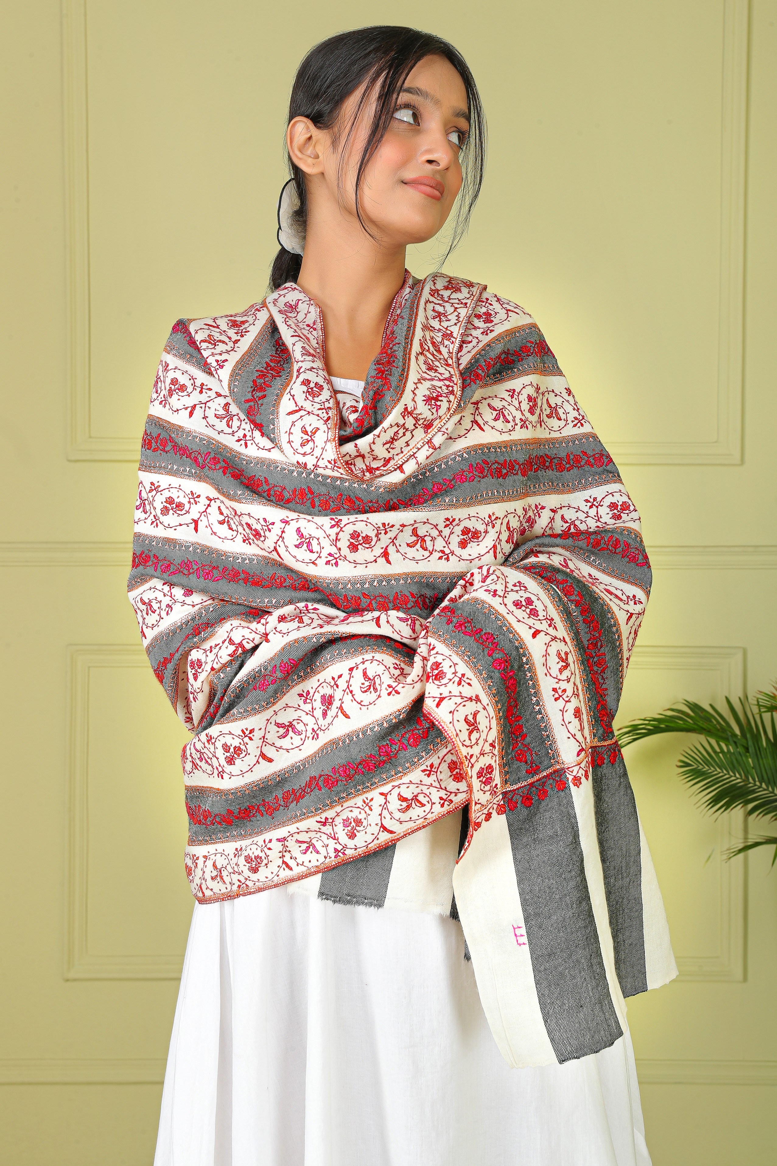 Tila and sozni work Women Shawl