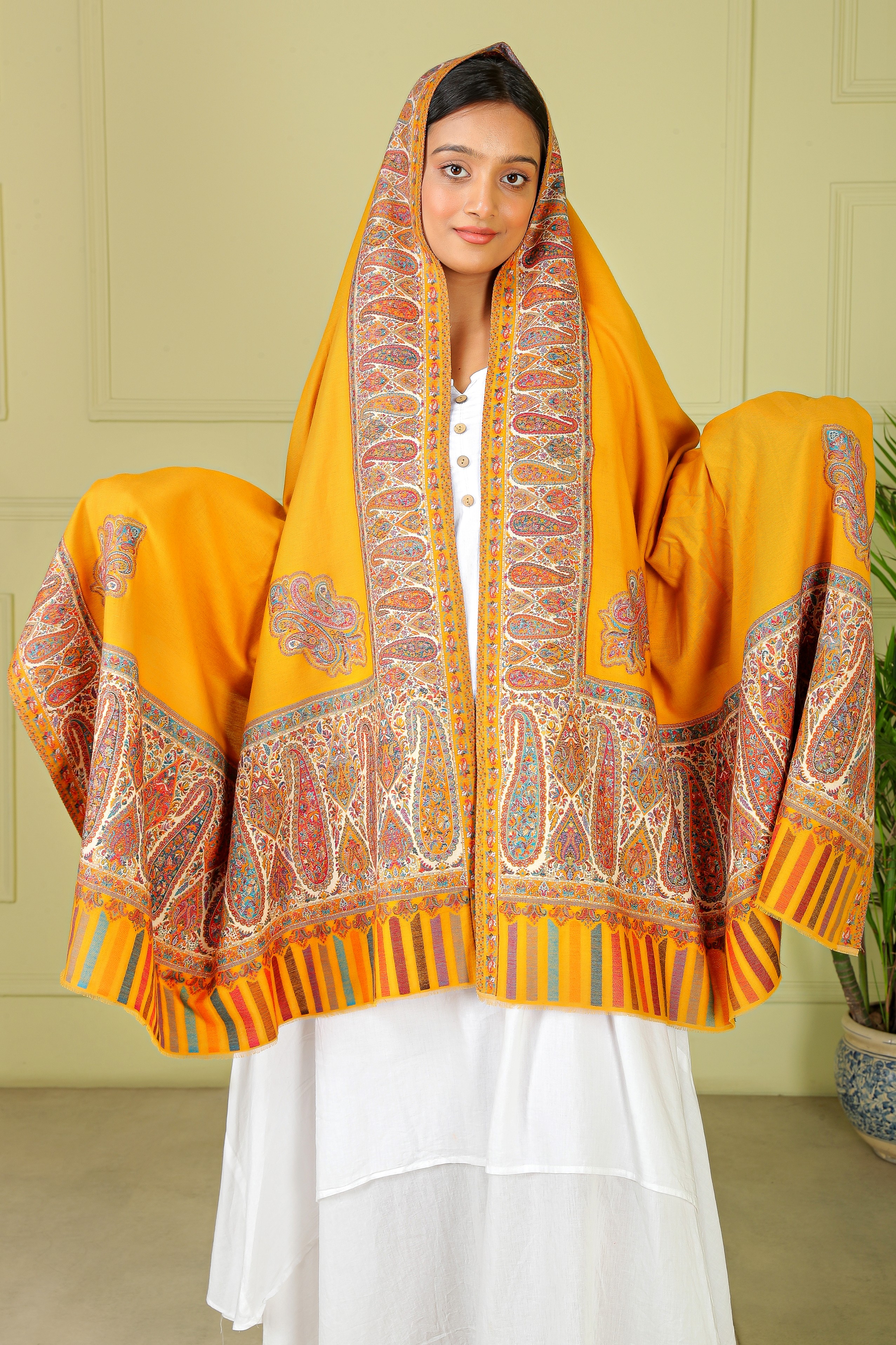 Kani Mustard women Soft touch Shawl