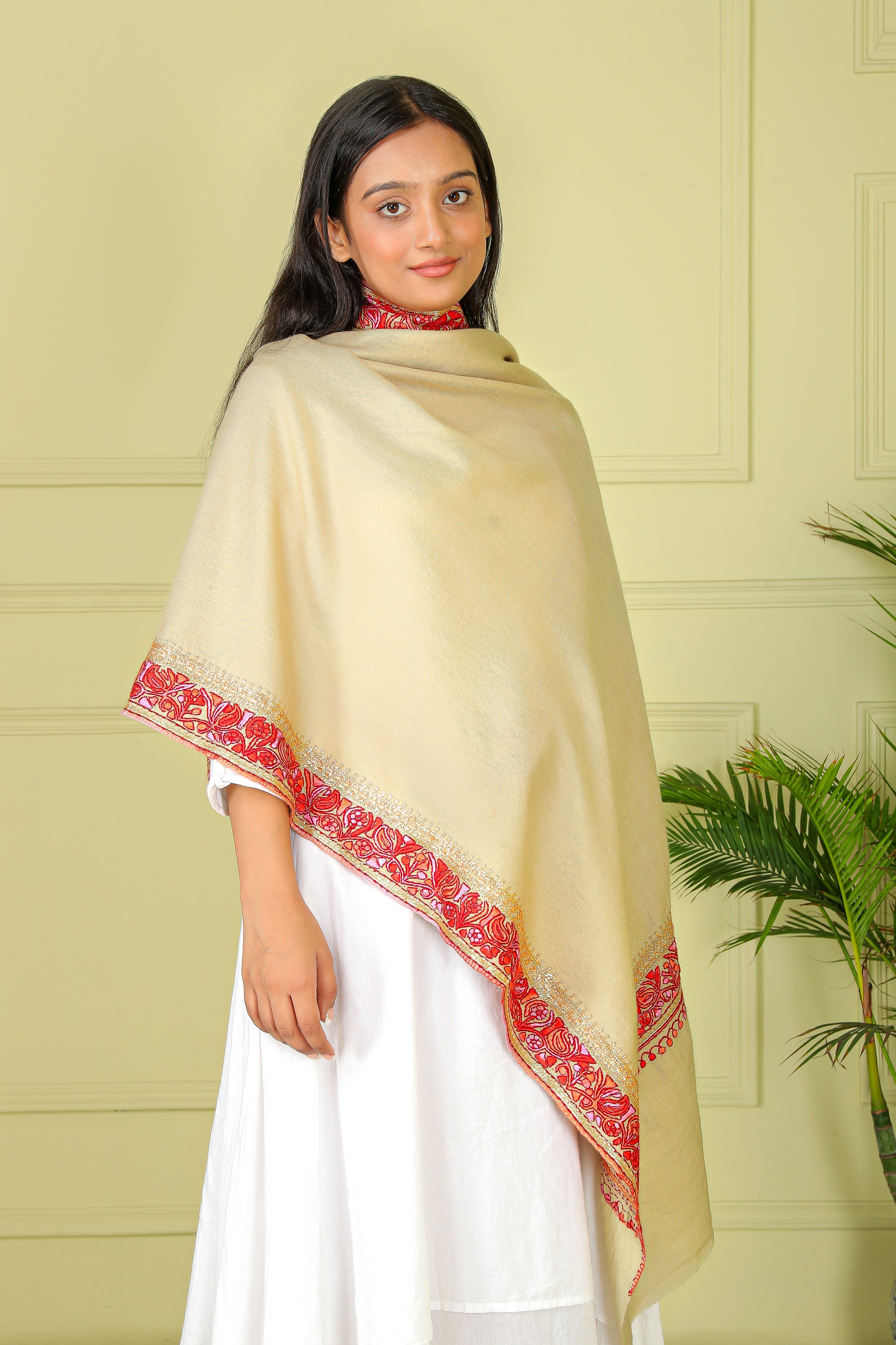 Women Side Sozni Embroidery work Shawl