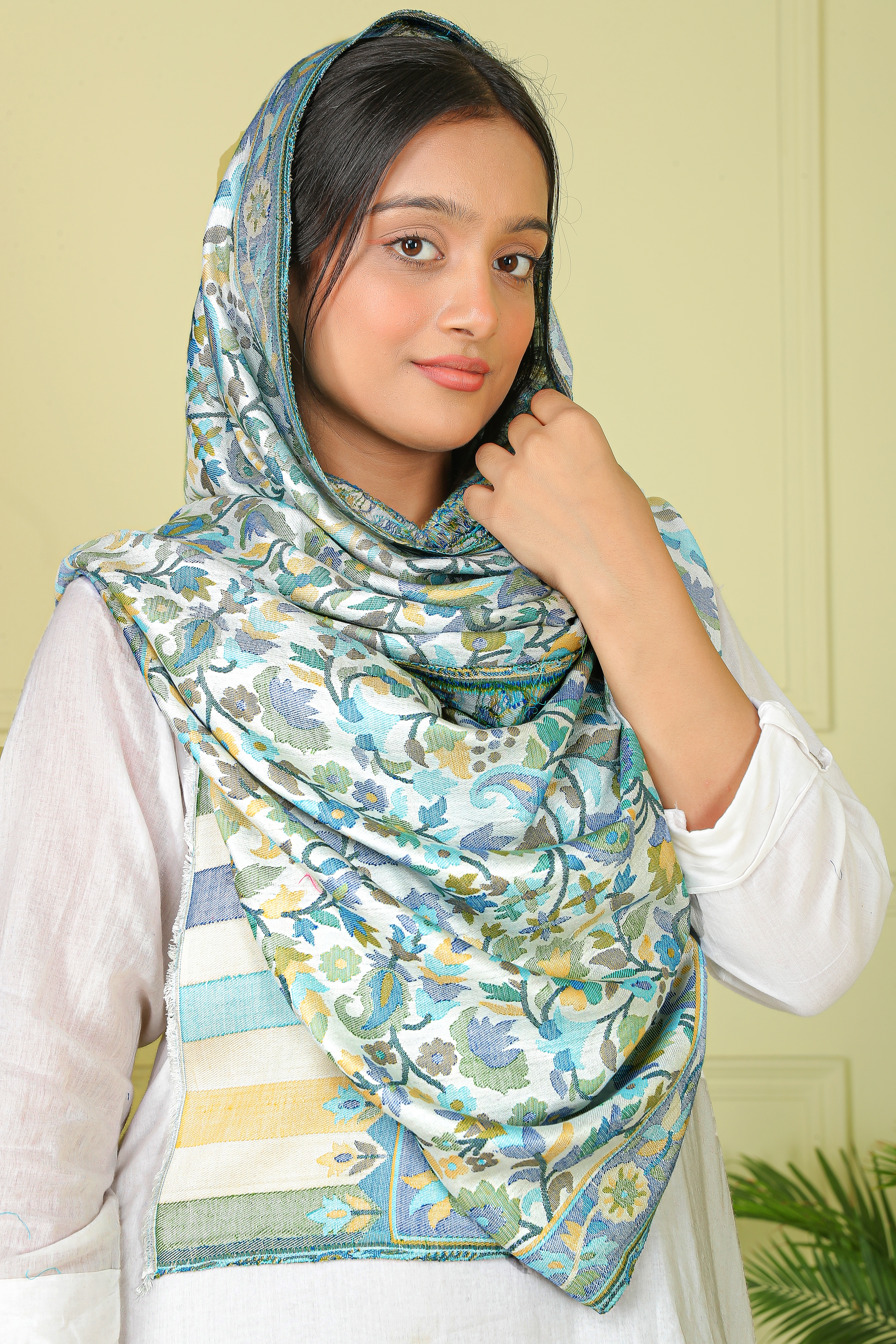 Women Kani soft touch Green shawl