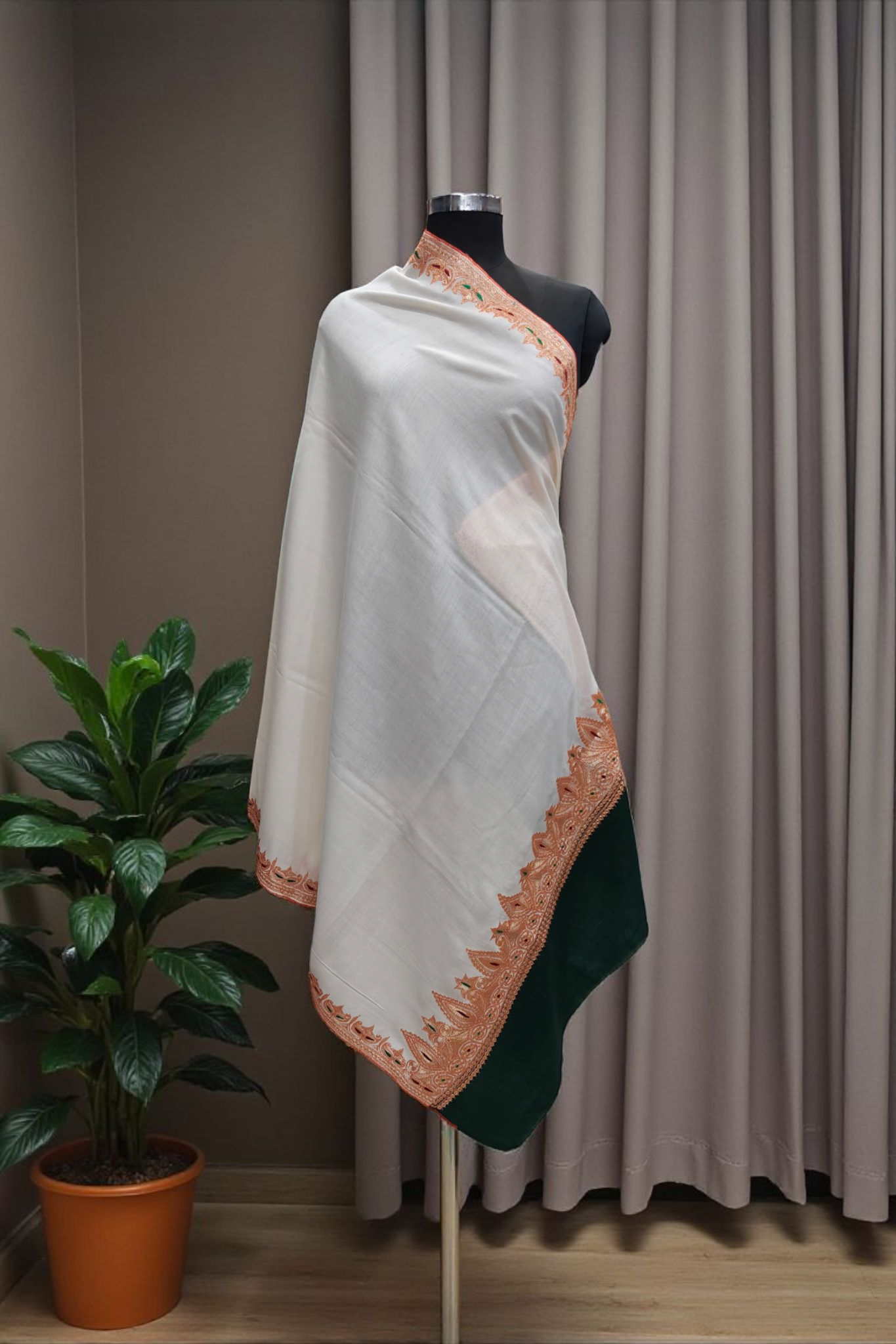Tila work Double shade Shawl Black